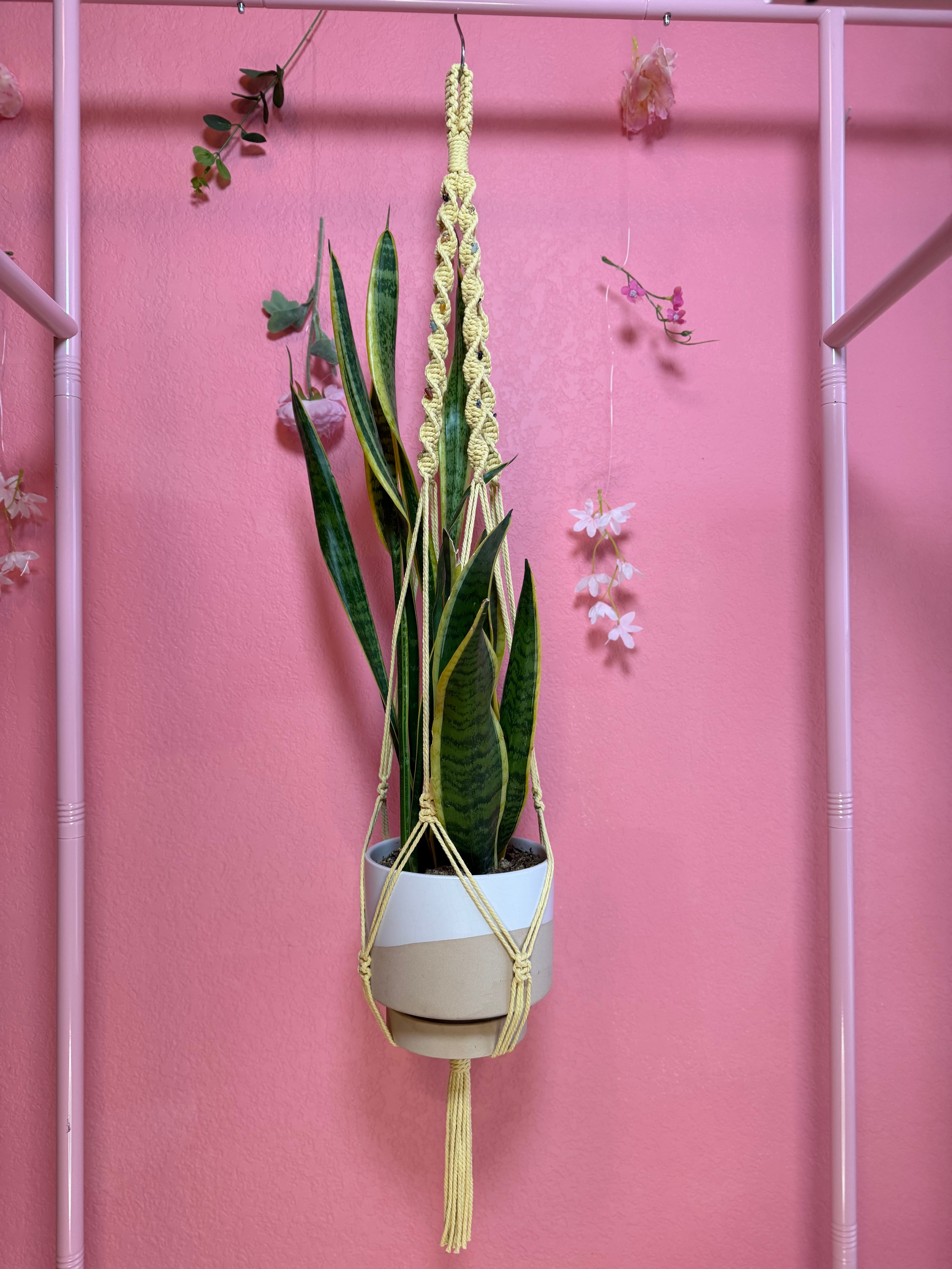 Yellow Boho Gem Plant Hanger