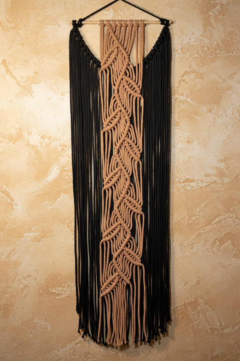 Boho Trailing Leaves Fiber Art