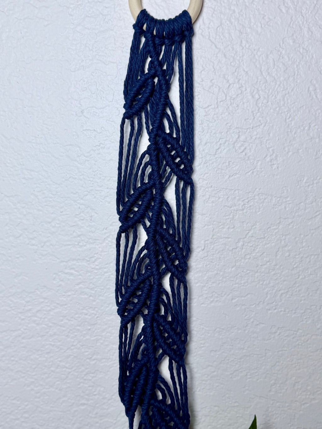 Navy Blue Flat Leaf Plant Hanger